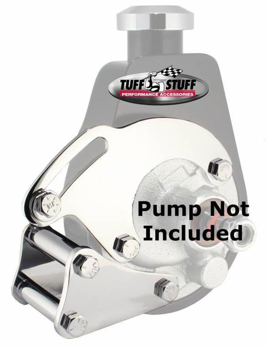TUFFSTUFF Suit SB Chev With Long Pump, L/H Lower mount Saginaw Power Steer Pump Bracket - Chrome TUF6508A Autofit