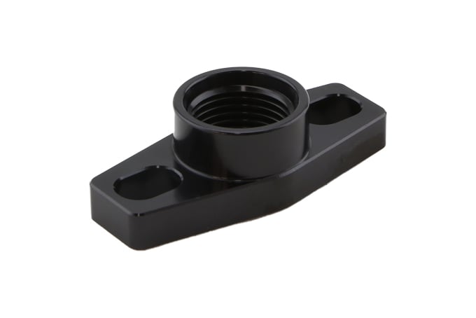 Turbosmart Turbosmart Billet Turbo Drain adapter with Silicon O-ring. 38 - 44mm slotted hole centre - small frame universal fit. Billet Turbo Drain adapter with Silicon O-ring. 38 - 44mm slotted hole centre - small frame universal fit. Autofit