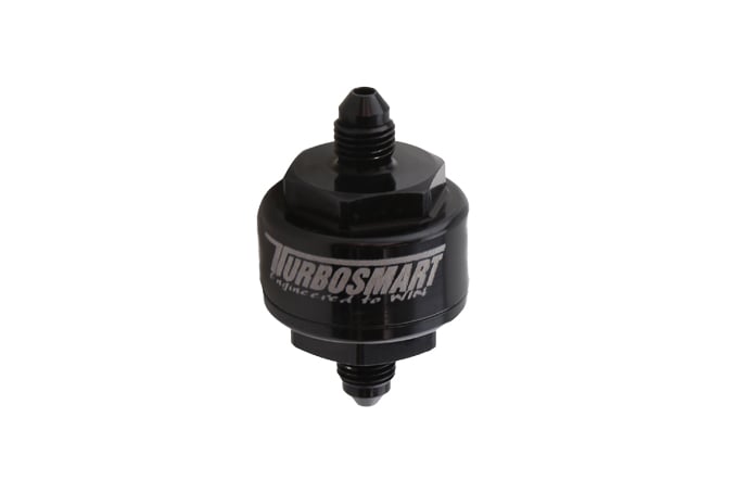 Turbosmart Turbosmart Billet Turbo Oil Feed Filter 44um AN-4 - Black Billet Turbo Oil Feed Filter 44UM, -4AN, Black TS-0804-1002 Autofit