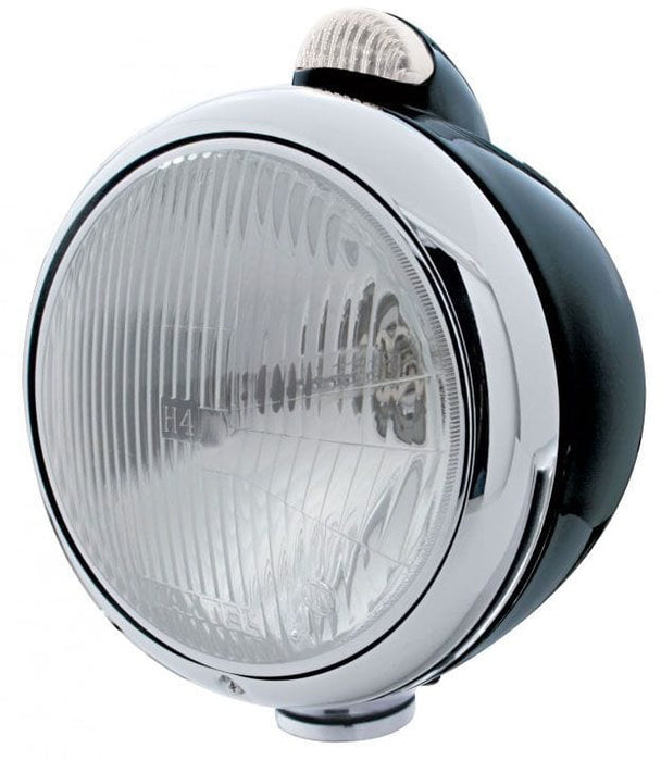UPI 7" O.D With LED/Clear Lens Black GUIDE H4 Halogen Headlight Assembly UP31558 Autofit