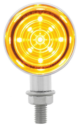 UPI Mini 9 LED Bullet Amber Turn Signal, Chrome 1.5" x 2-7/8" UP36859 Autofit