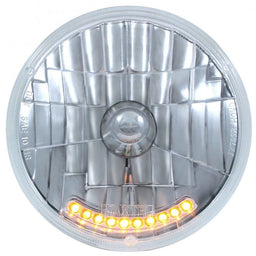 UPI With 10 Amber LED Lights (Each) Replacement 7" Crystal Headlight Insert UPS2010LED Autofit