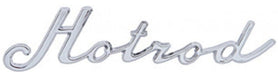 UPI With Studs & Clips Chrome "Hotrod" Script Emblem UPS1001 Autofit
