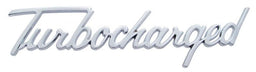 UPI With Studs & Clips Chrome "Turbocharged" Script Emblem UPS1013 Autofit
