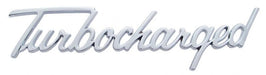 UPI With Studs & Clips Chrome "Turbocharged" Script Emblem UPS1013 Autofit