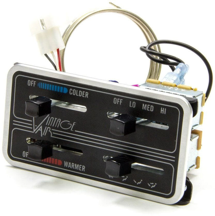 VINTAGEAIR 4.63" Wide x 2.44" Tall. Internally Lighted Vintage Air 4 Lever Fingertip Panel VA49110-SHQ Autofit