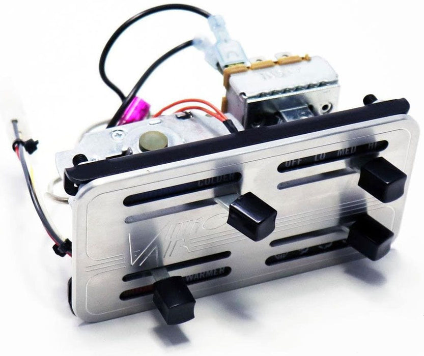 VINTAGEAIR 4.69" wide x 2.5" tall, Internally lighted Vintage Air Gen II 4 Lever Machined Horizontal Control Panel VA48103-SHQ Autofit