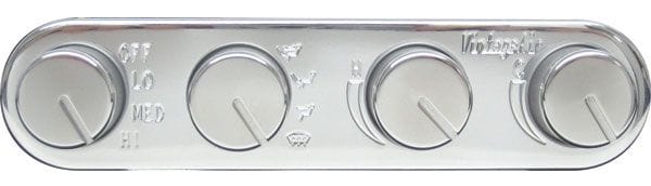 VINTAGEAIR Vintage Air 4 Knob Streamline Panel Polished Face And Knobs. 5.318" Wide x 1" Ta Autofit