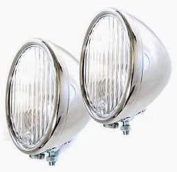 VINTIQUE Suit 1928-29 Ford, Fluted Lense, Halogen Globe With Turn Signal S/S Headlamps VIAR-13000AQSTS Autofit