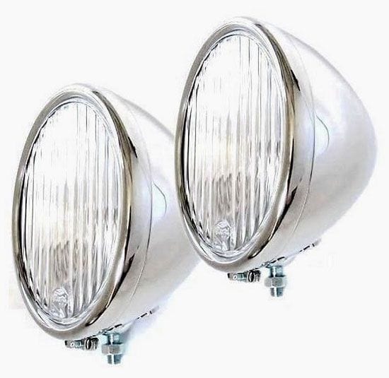 VINTIQUE Suit 1928-29 Ford, Fluted Lense, Halogen Globe With Turn Signal S/S Headlamps VIAR-13000AQSTS Autofit