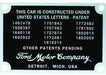 VINTIQUE Suit 1932-34 Ford Vintique Inc Firewall Patent Number Plates VI40-18650 Autofit