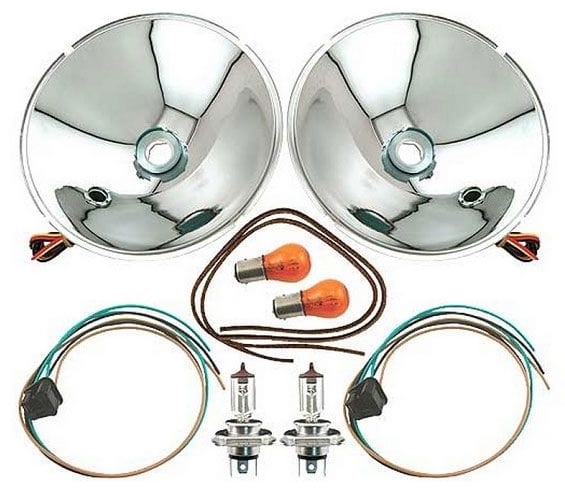 VINTIQUE Suit 1935-36 Ford Car & 1935-39 Ford Pickup Vintique Inc 12V Halogen Headlight Reflector Kit With Turn Signal VI4813027QK12T Autofit