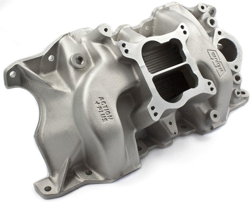 Weiand 318 (late style), 340, 360 V8, Satin Finish Weiand SB Chrysler Action +Plus Intake Manifold WM8007 Autofit