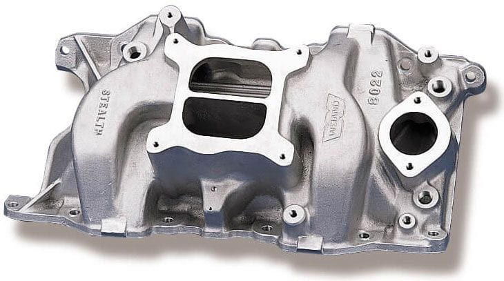 Weiand 318 (late style), 340, 360 V8, Satin Finish Weiand SB Chrysler Stealth Intake Manifold WM8022 Autofit