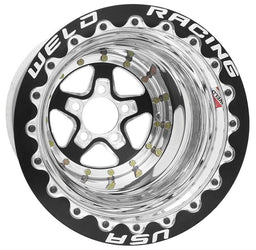 WELD 15" x 12", 4" B/S With 5 x 4.75" B/C, Single Bead-Loc With M/T Tyres Alumastar Rim - Black Center WE88B512278F Autofit