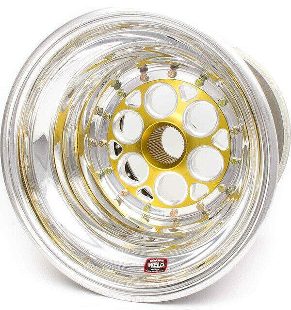 WELD 15" x 15" , 42 Spline, 5" Offset, Inner Bead-Loc Magnum Sprint Rim - Gold Centre WE735-51535 Autofit