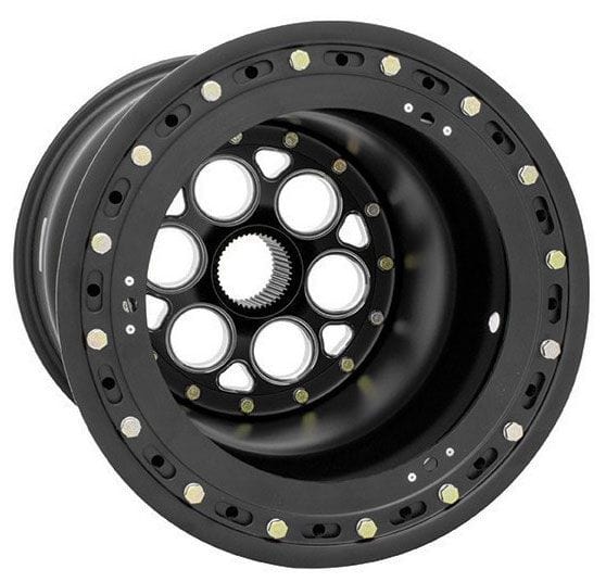 WELD 15" x 17" , 42 Spline, 5" Offset, Outer Bead-Loc With 6-Hole Mud Magnum Sprint Rim - All Black WE735B-517B55-6 Autofit