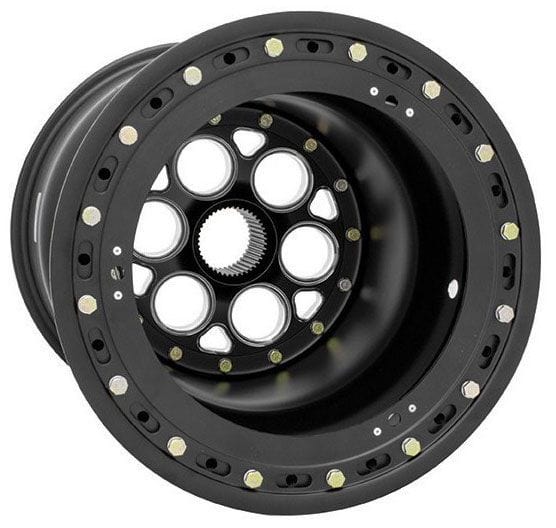 WELD 15" x 17" , 42 Spline, 5" Offset, Outer Bead-Loc With Mud Cover Magnum Sprint Rim - All Black WE735B-517B55 Autofit