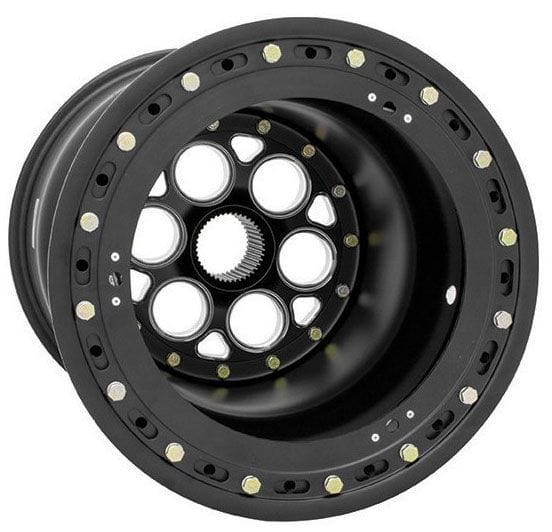 WELD 15" x 17" , 42 Spline, 7" Offset, Outer Bead-Loc With 6-Hole Mud Magnum Sprint Rim - All Black WE735B-517B57-6 Autofit
