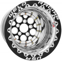 Weld Magnum Drag 15 x 10" Polished Wheel with Black Center, Double Beadlock for M/T Autofit