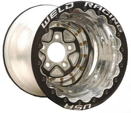 Weld Racing 5 x 5.5" Bolt Circle with 5" Backspace AlumaStar Pro 16 x 16" Double Bead-Loc Wheel - Black Center/Polished Outter Fini Autofit
