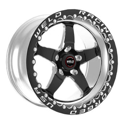 Weld RT-S S71 15 x 8" Wheel, Polished with Black Center and Single Beadlock for M/T Autofit