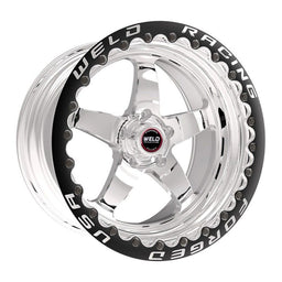 Weld RT-S S71 15 x 9.33" Wheel, Polished with Black Center and Single Beadlock for M/T Autofit