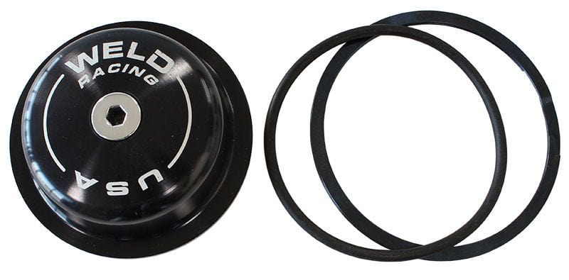 WELD Suit Sprint & Midget With O-Ring & Spiraloc & Oil Hole Hub Dust Cap - Black WEC0323B-OIL Autofit