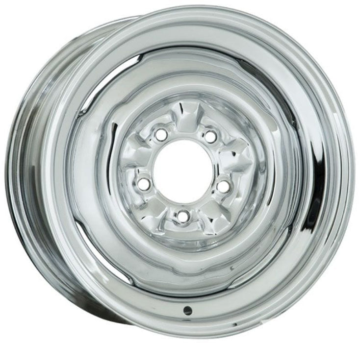 WHEELVINT 4-1/2 & 4-3/4" Bolt Circle With 3-5/8" Back Space Chrome Smoothie Steel Rim 15 x 7" WV10-571204 Autofit