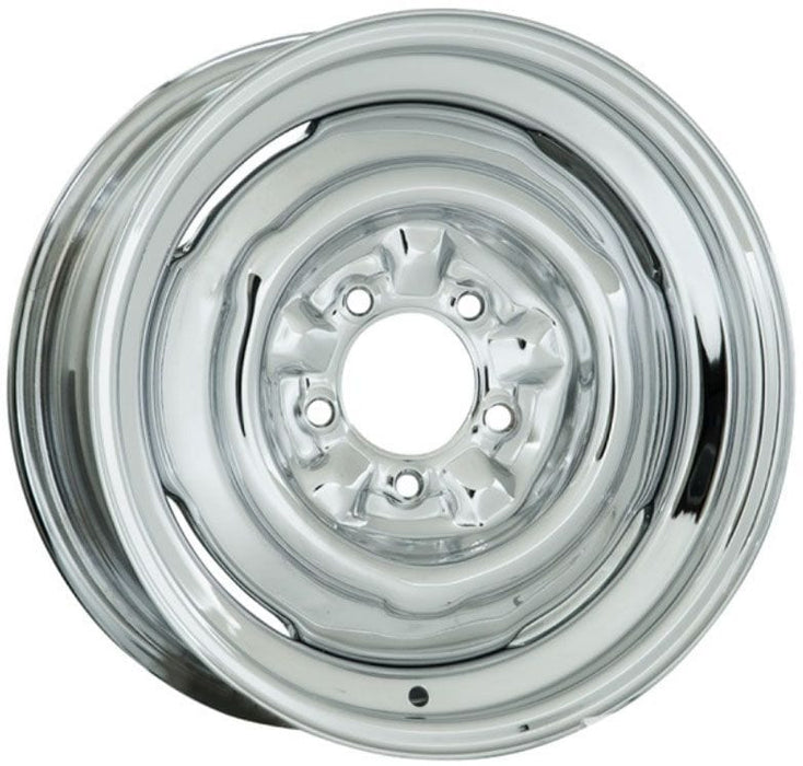 WHEELVINT 4-1/2 & 4-3/4" Bolt Circle With 4-1/2" Back Space Chrome Smoothie Steel Rim 15 x 10" WV10-5012042 Autofit