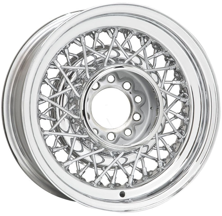 WHEELVINT 4-1/2 & 4-3/4" Bolt Circle With 4-1/4" Back Space Chrome Street Rod Wire Rim 15 x 8" WV73-5812044 Autofit