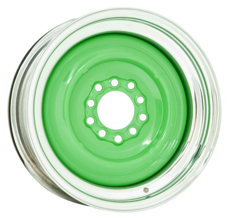 WHEELVINT 4-1/2 & 4-3/4" Bolt Circle With 4" Back Space Chrome Outer, Grey Primer Center Solid Steel Rim 15 x 6" WV21-561204 Autofit