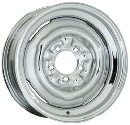 WHEELVINT 4-1/2 & 4-3/4" Bolt Circle With 4" Back Space Chrome Smoothie Steel Rim 15 x 6" WV10-5612358 Autofit
