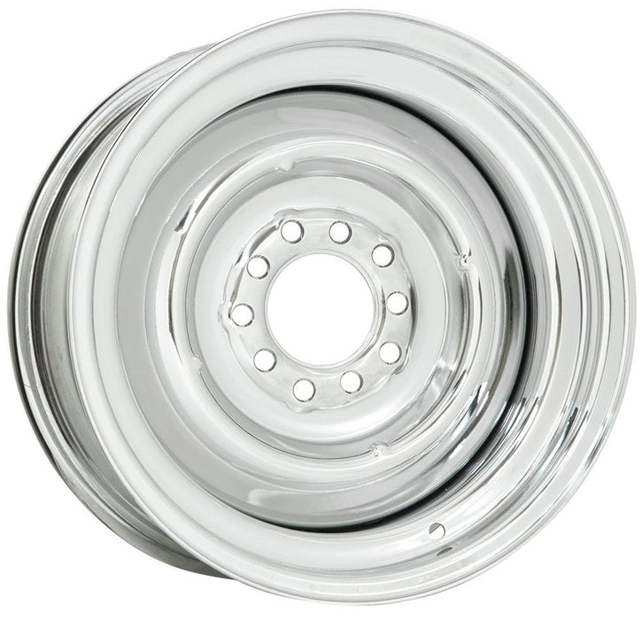 WHEELVINT 4-1/2 & 4-3/4" Bolt Circle With 4" Back Space Full Chrome Solid Steel Rim 15 x 6" WV22-561204 Autofit