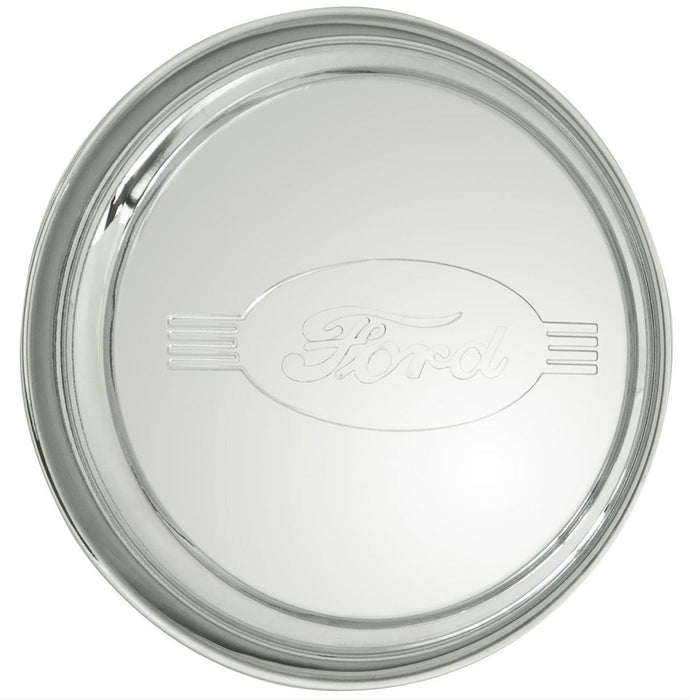 WHEELVINT Ribbed With Ford Script Logo, 14-15" Rim Stainless 1942 Ford Cap WV2009-A Autofit