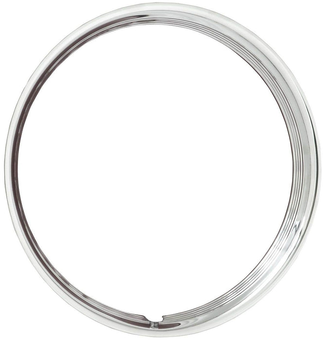 WHEELVINT Suit All Steel Wheels 5" Wider Stainless 15" Ribbed Hot Rod Style Trim Ring WV3006-15 Autofit