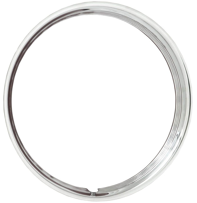 WHEELVINT Suit All Steel Wheels 5" Wider Stainless 16" Ribbed Hot Rod Style Trim Ring WV3006-16 Autofit