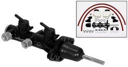 WILWOOD 1-1/8" Bore, Black Finish Compact Remote Tandem Master Cylinder WB260-14244-BK Autofit