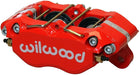 WILWOOD 1.38"/1.38" Bore Size, 0.81" Disc Width, 7812 Pad Plate 4 Piston Red Dynapro Dust-Boot Caliper Caliper WB120-11481-RD Autofit