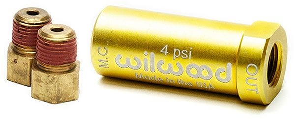 WILWOOD Includes Fittings Residual Pressure Valve, 4 psi, Gold WB260-15366 Autofit