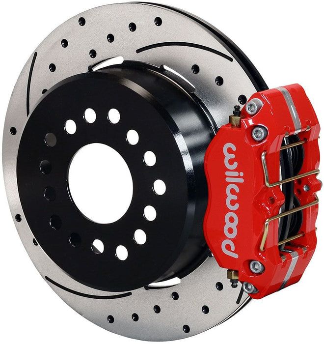 WILWOOD Suit Ford Big Bearing With 2.50 Offset & Internal Park Brake Dynapro Dust-Boot Rear Brake Kit - 4-Piston 12.19" - Red Caliper WB140-13207-DR Autofit