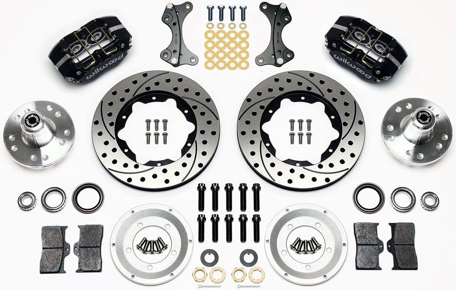 WILWOOD Suit Wilwood Pro Spindle, Std. Height & 2" Drop Forged Dynalite Dust-Boot Front Brake Kit - 4-Piston 11" WB140-13345-D Autofit