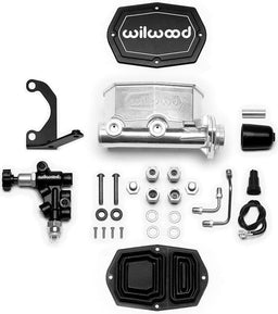 WILWOOD with Bracket and Valve Compact Tandem Master Cylinder Kit, 1" Bore, Polished WB261-14963-P Autofit